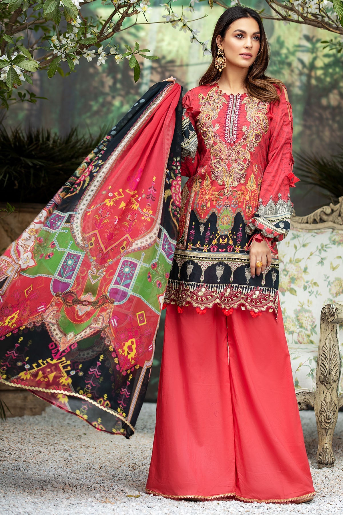 2825-RUBY-RED DIGITAL PRINTED LAWN UNSTITCHED