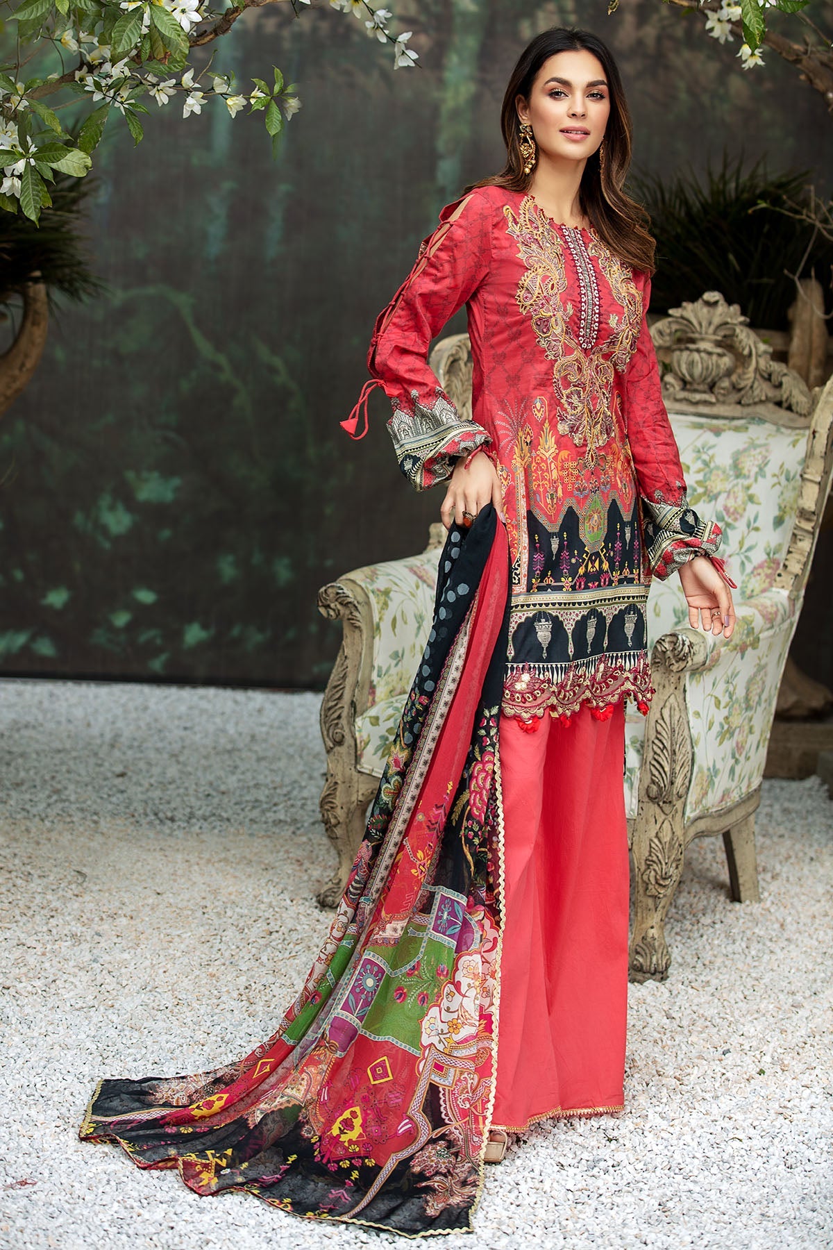 2825-RUBY-RED DIGITAL PRINTED LAWN UNSTITCHED