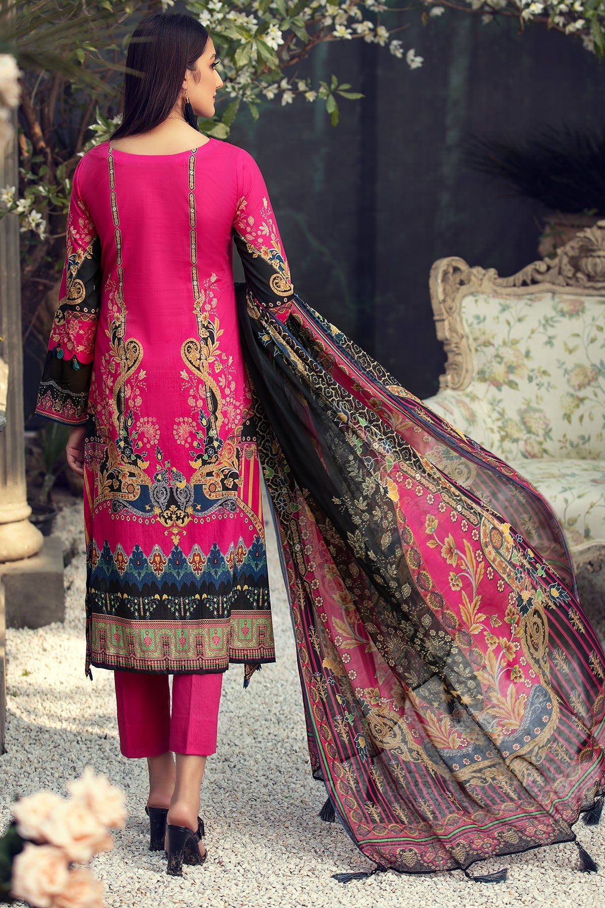 2829-NEON-ROSE DIGITAL PRINTED LAWN UNSTITCHED