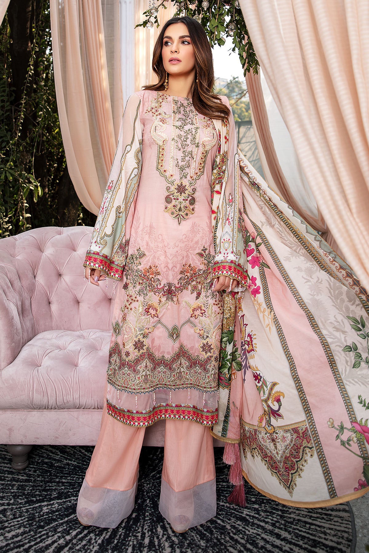 2830-PEACH-JULEP DIGITAL PRINTED LAWN UNSTITCHED
