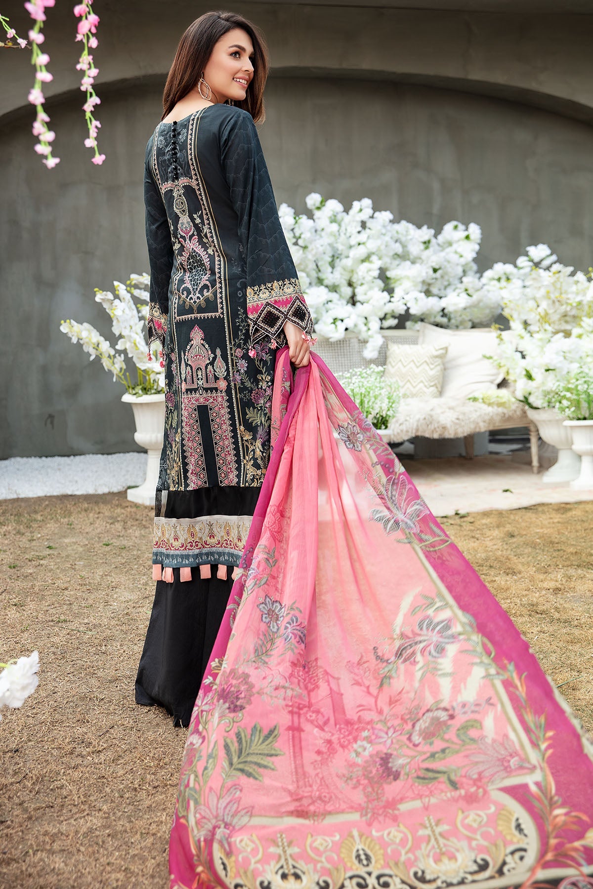 2831-BLACK-WAVES DIGITAL PRINTED LAWN UNSTITCHED