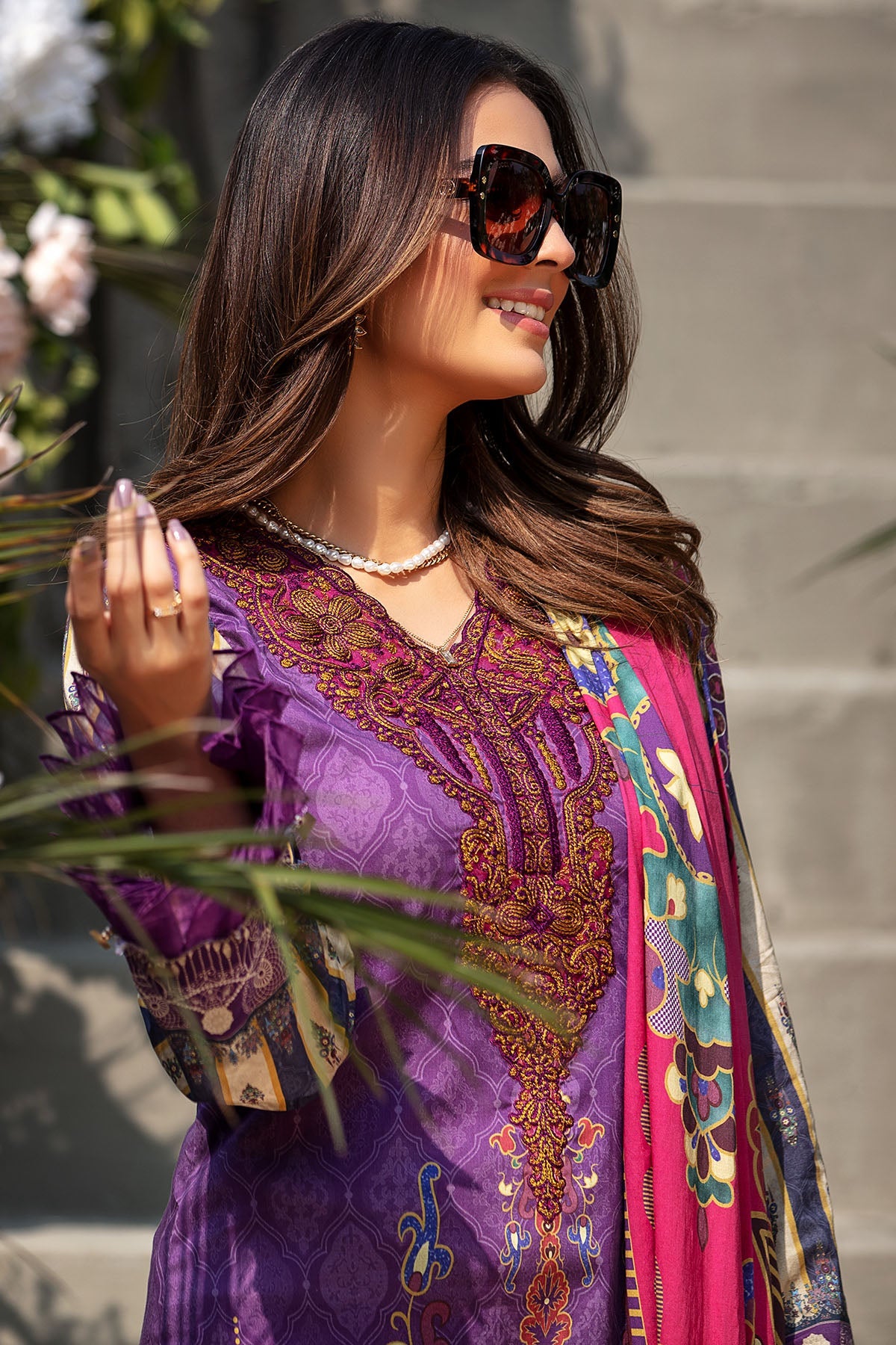 2832-PURPLE-GLIMMER DIGITAL PRINTED LAWN UNSTITCHED