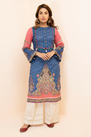2849-BLUE-GARDEN DIGITAL PRINTED LAWN STITCHED