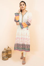2850-LIME-YELLOW DIGITAL PRINTED LAWN STITCHED