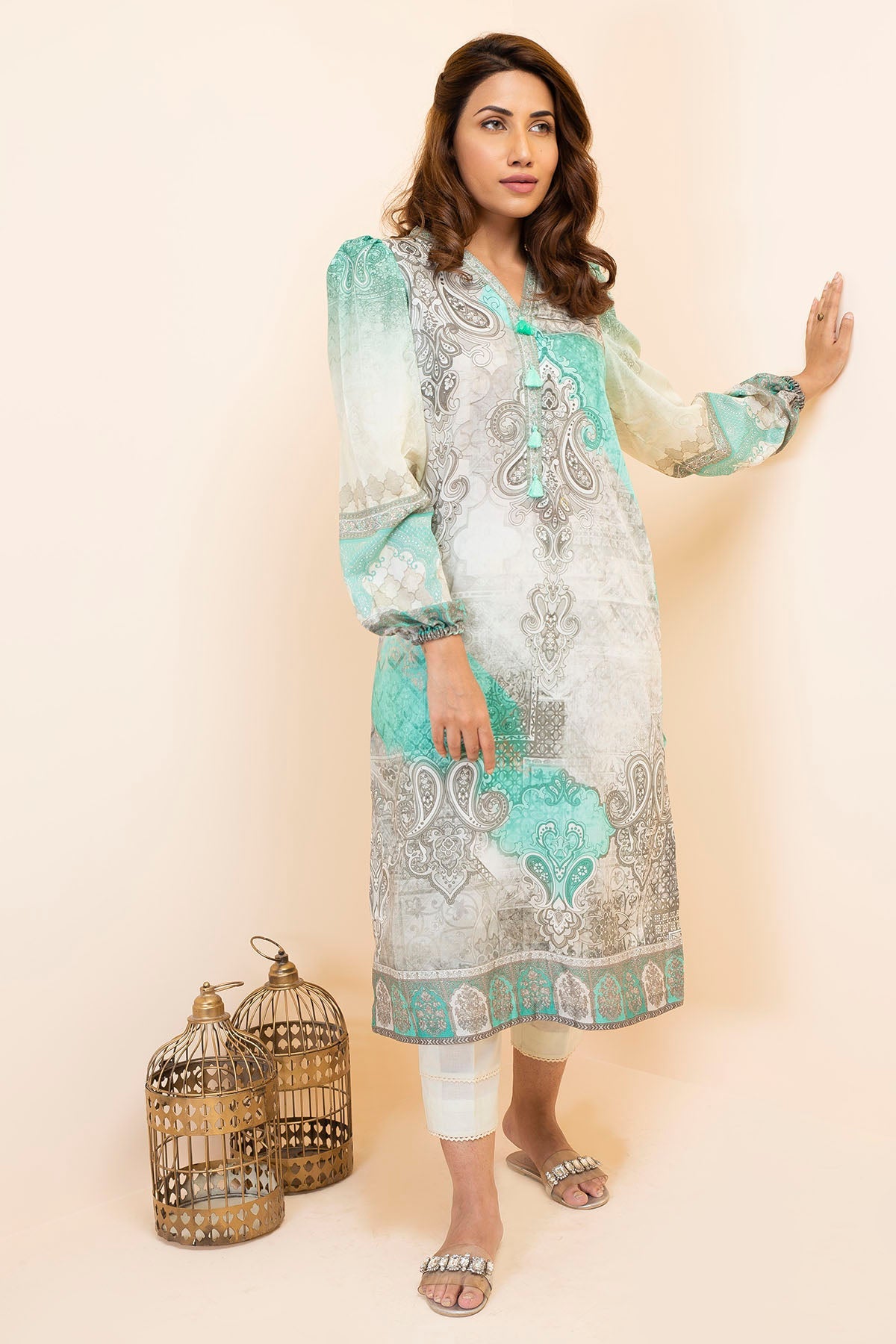 2853-MINT-BEAUTY DIGITAL PRINTED LAWN STITCHED