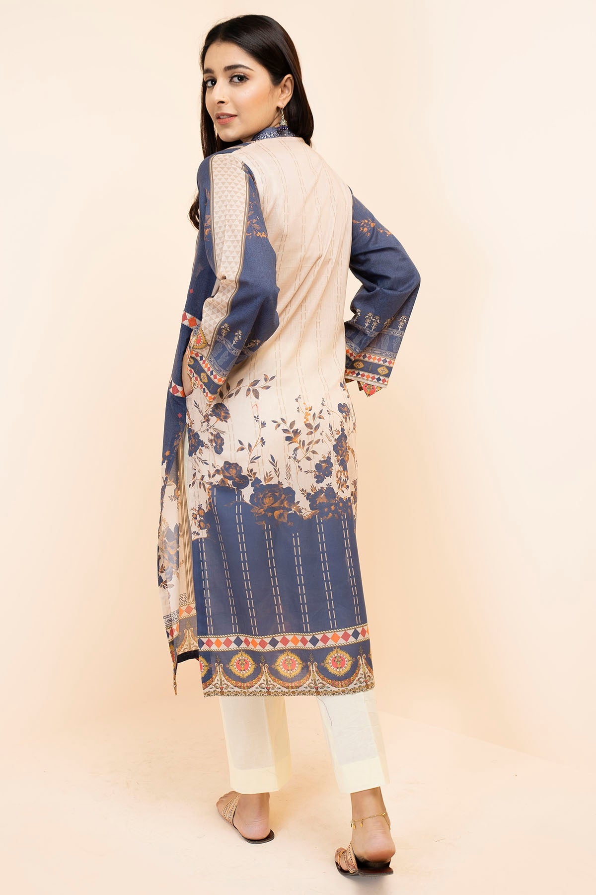 2857-BAIGE-BELLS DIGITAL PRINTED LAWN STITCHED