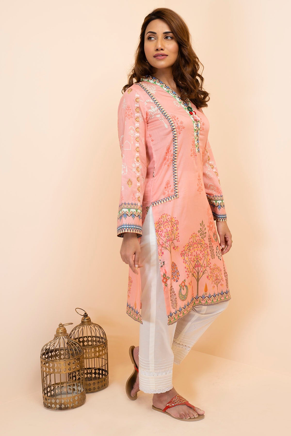 2860-PINK-ROSE DIGITAL PRINTED LAWN STITCHED
