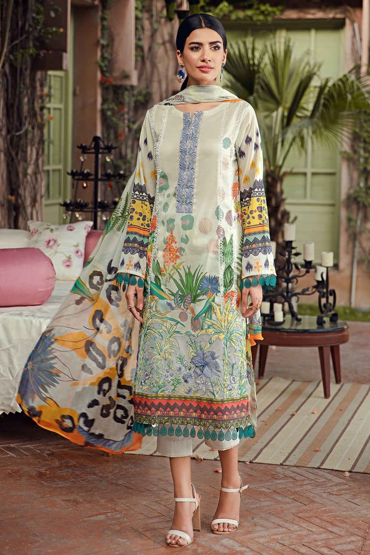 2901-LIME-MAHOUT DIGITAL PRINTED LAWN UNSTITCHED
