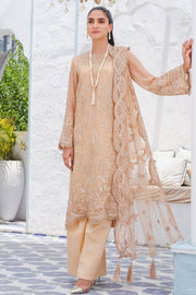2915-ROSE-BEIGE EMBROIDERED BEMBERG CHIFFON UNSTITCHED