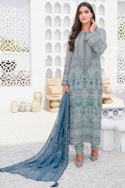 2917-SEA-PEBBLE EMBROIDERED BEMBERG CHIFFON UNSTITCHED