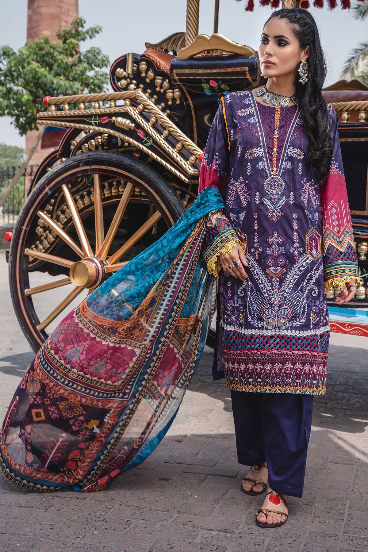 2932-RUSSIAN-TRIBAL DIGITAL PRINTED LAWN UNSTITCHED