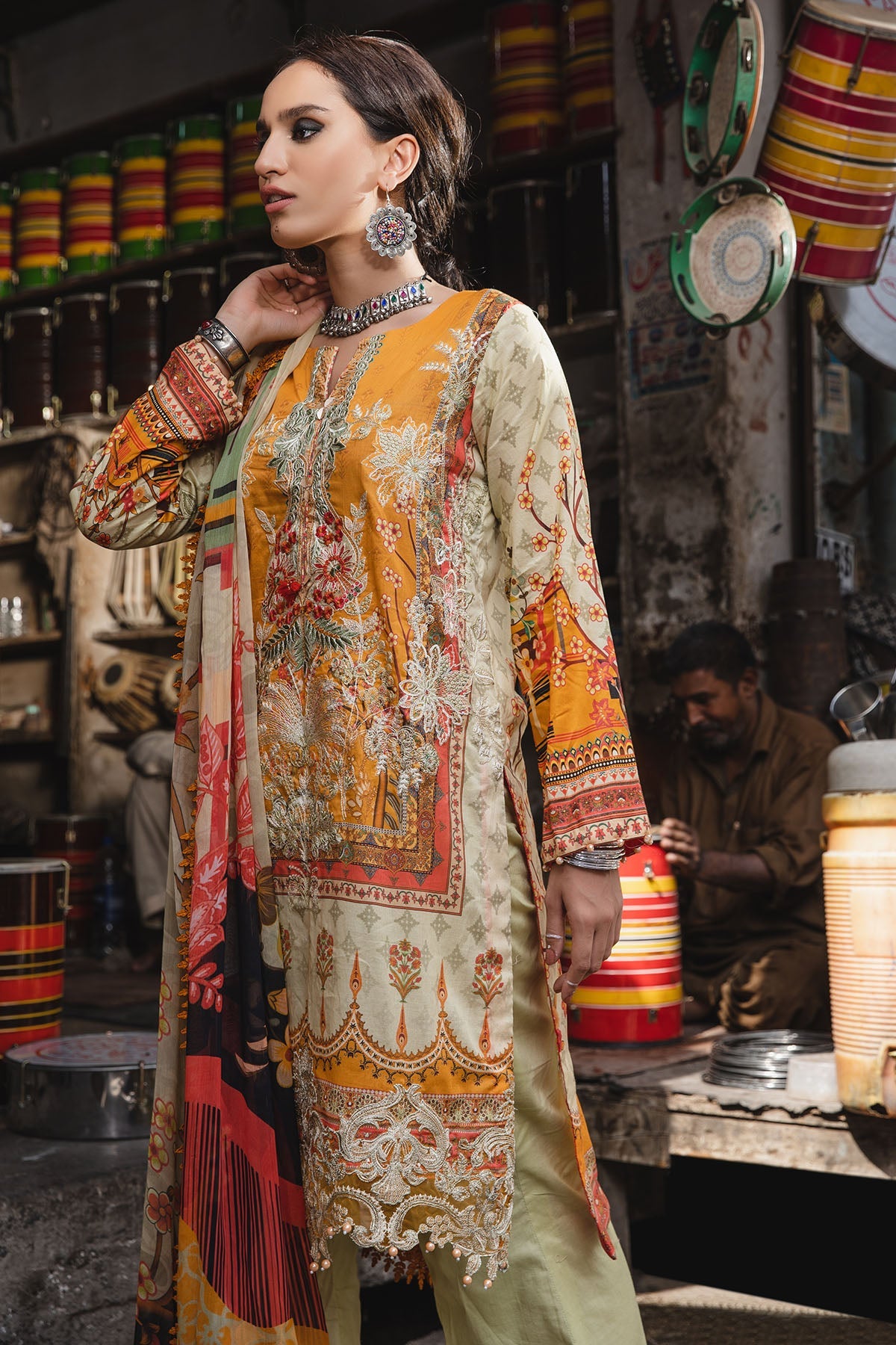 2941-MARI-GOLD DIGITAL PRINTED LAWN UNSTITCHED
