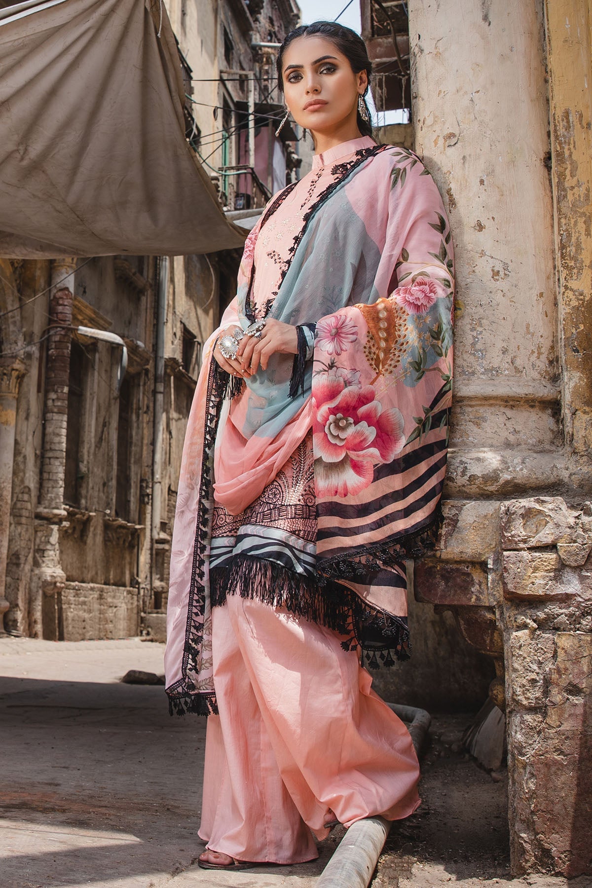 2944-PEACH-FAIRY DIGITAL PRINTED LAWN UNSTITCHED