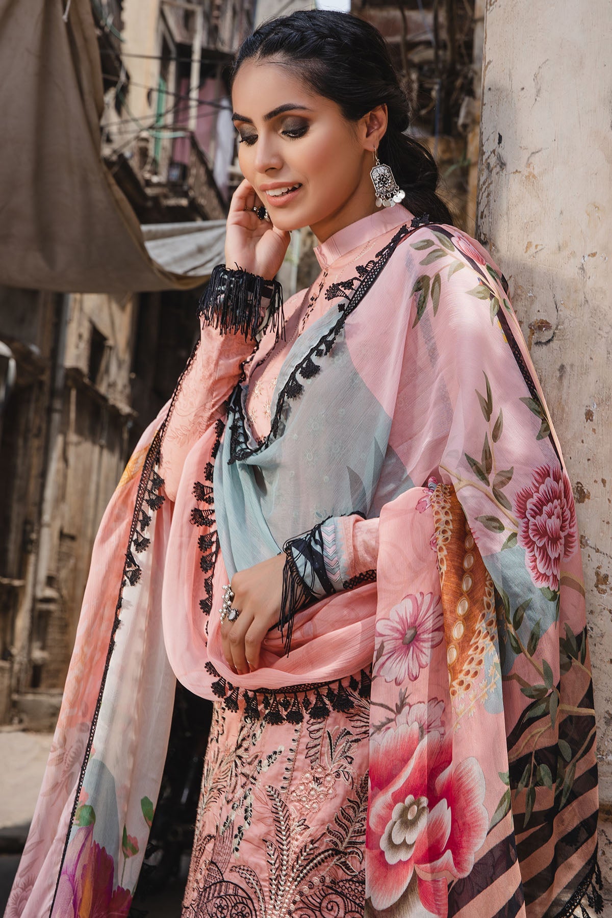 2944-PEACH-FAIRY DIGITAL PRINTED LAWN UNSTITCHED