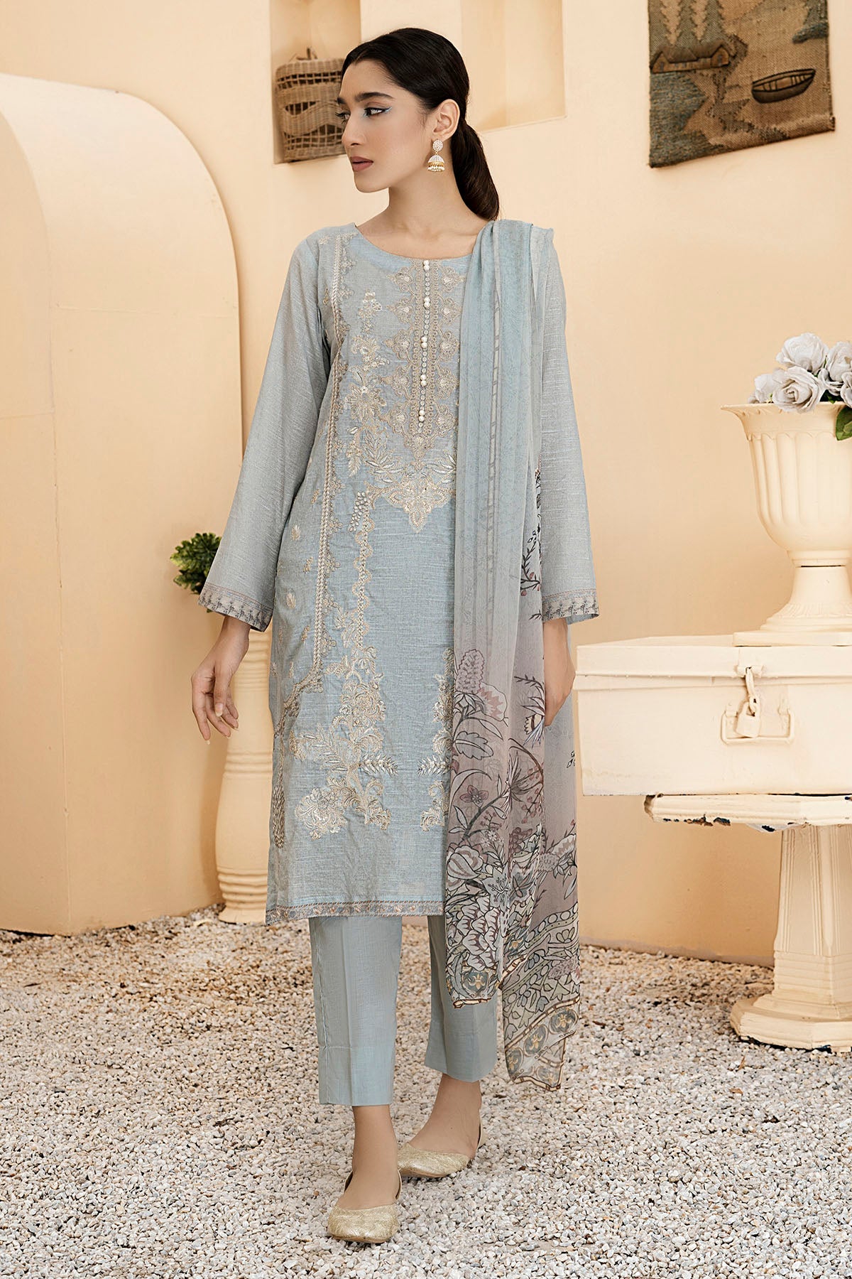 2948-FRINGE-GREY DIGITAL PRINTED LAWN UNSTITCHED