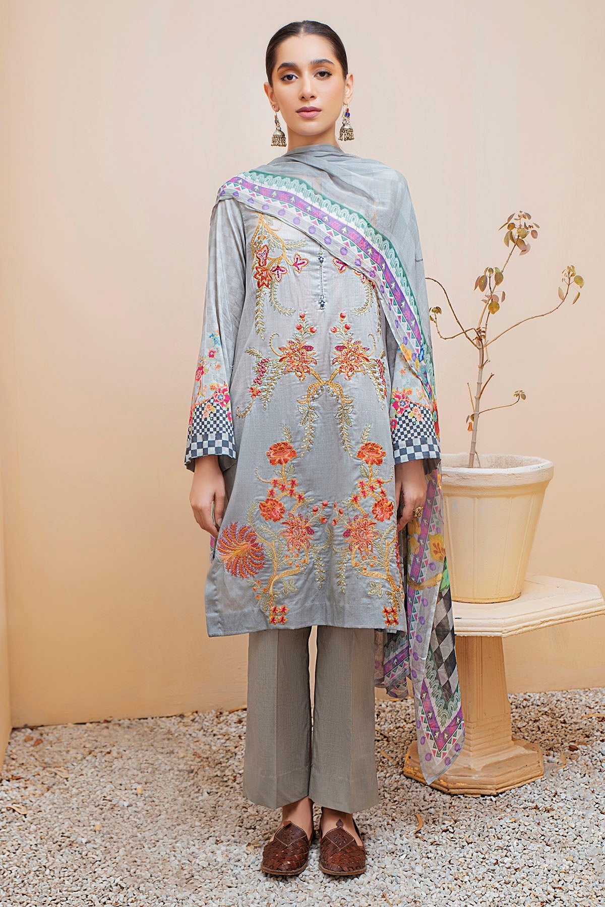 2952-HAZY-BLUE DIGITAL PRINTED LAWN UNSTITCHED