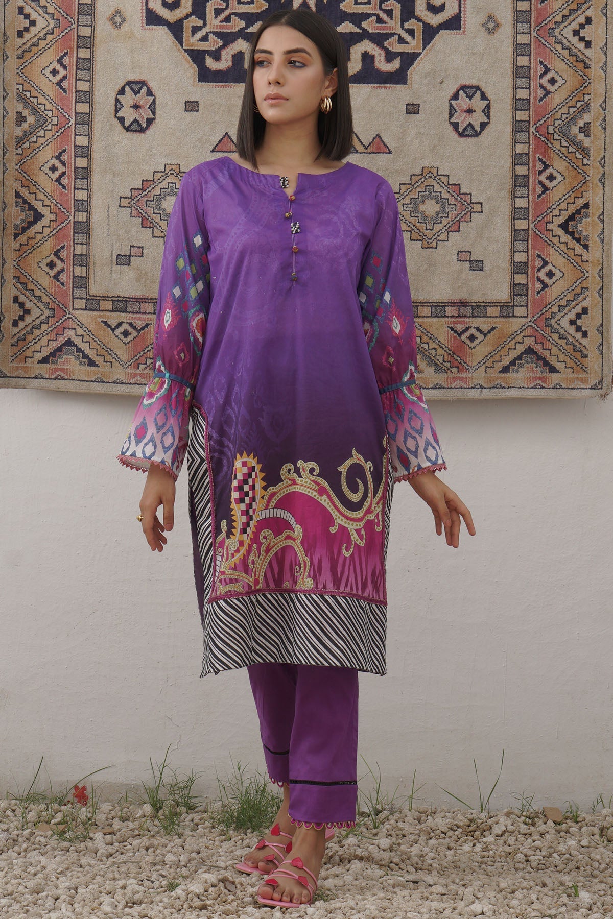 2972-PURPLE-FRINGES DIGITAL PRINTED LAWN UNSTITCHED