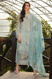 3001-BLUE-ASH EMBROIDERED BEMBERG CHIFFON UNSTITCHED