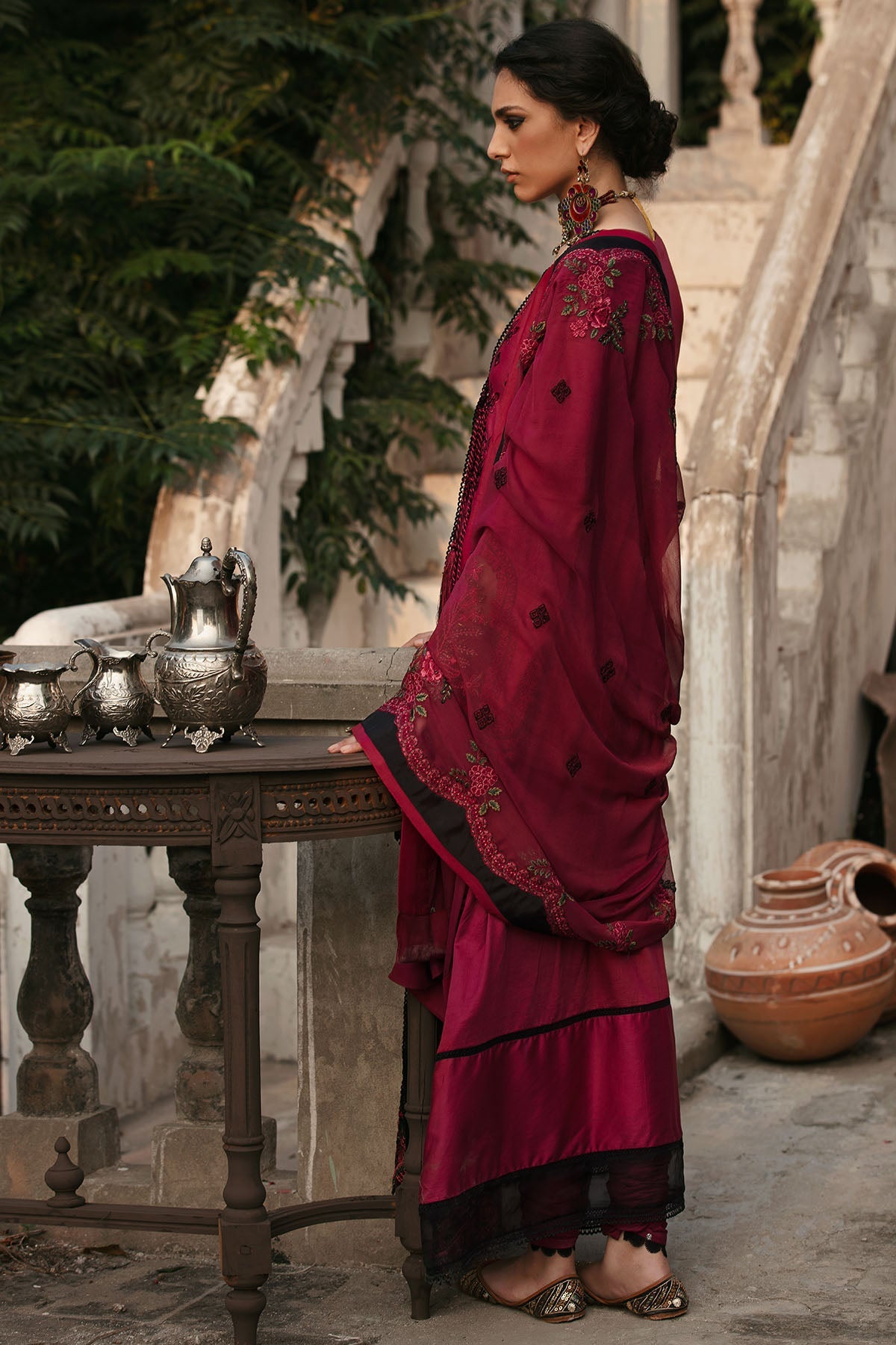 3020-FALAK-B EMBROIDERED COTTON SATIN UNSTITCHED