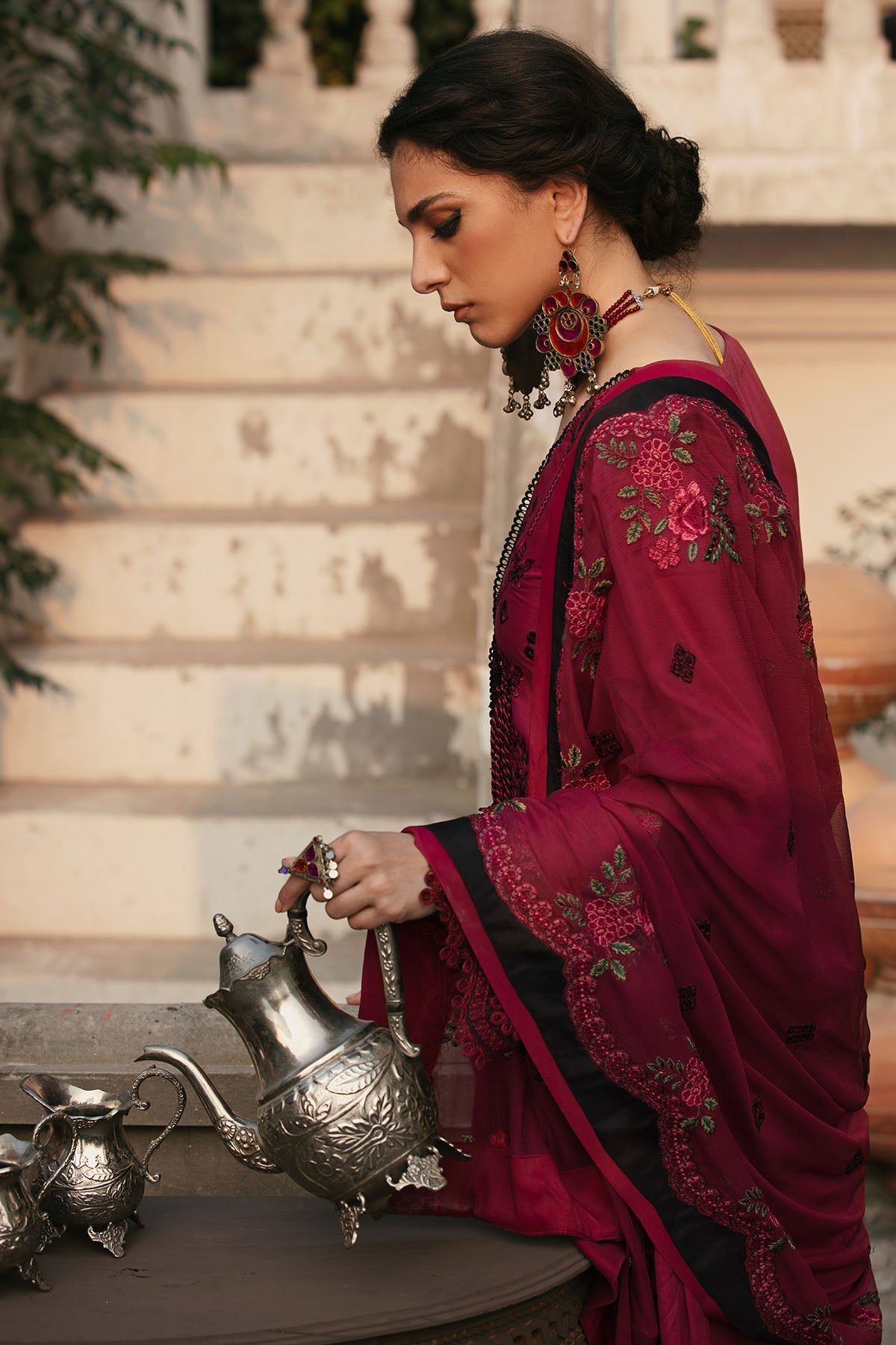 3020-FALAK-B EMBROIDERED COTTON SATIN UNSTITCHED