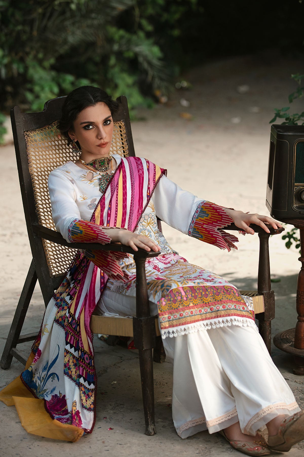 3021-MARTAN- A EMBROIDERED COTTON SATIN UNSTITCHED
