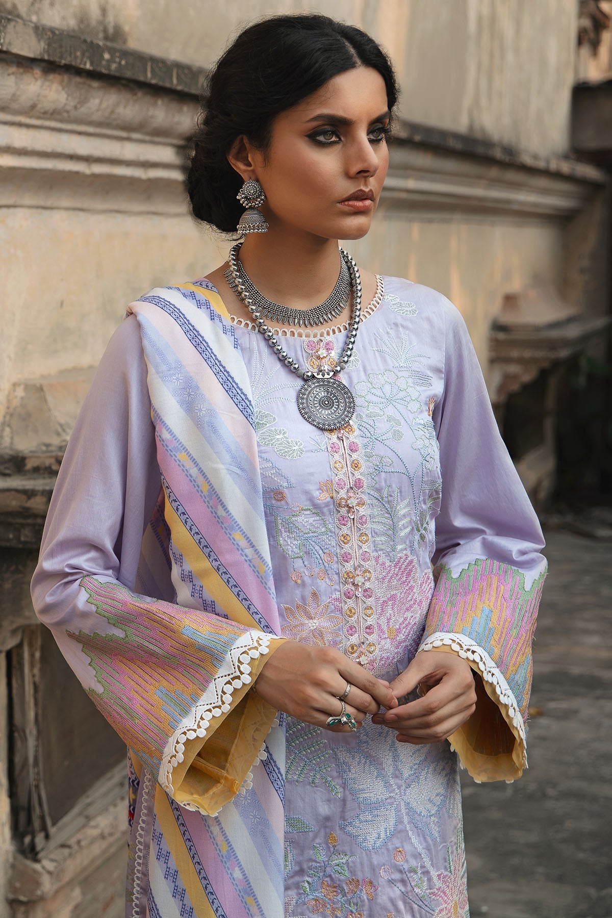 3021-MARTAN- B EMBROIDERED COTTON SATIN UNSTITCHED