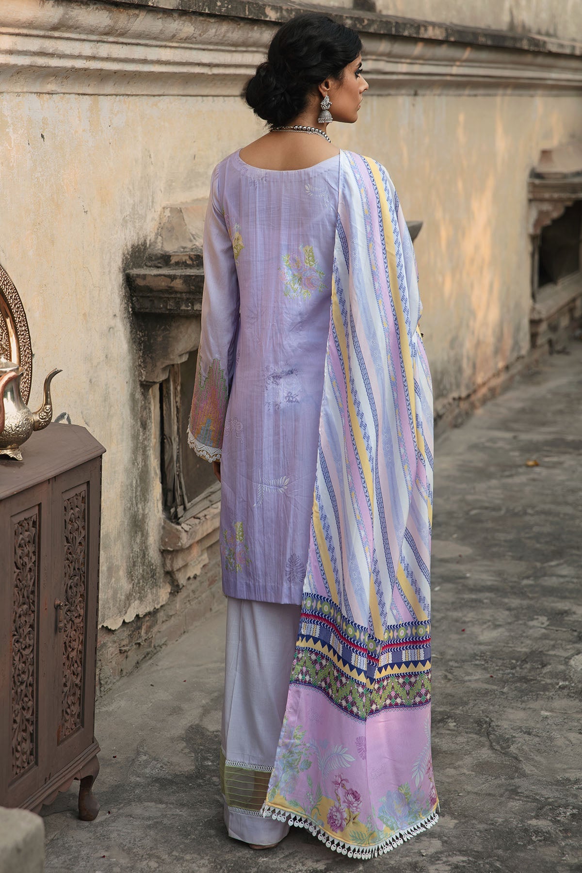 3021-MARTAN- B EMBROIDERED COTTON SATIN UNSTITCHED