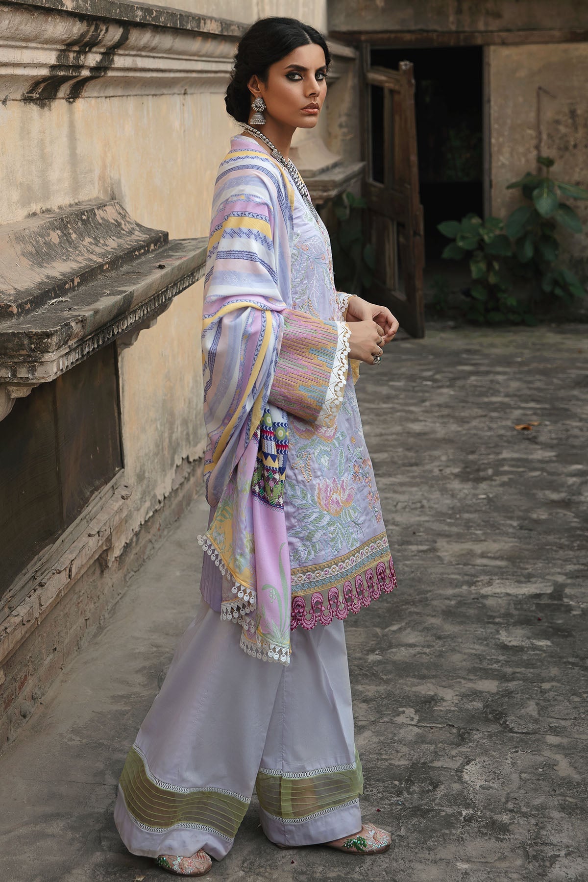 3021-MARTAN- B EMBROIDERED COTTON SATIN UNSTITCHED