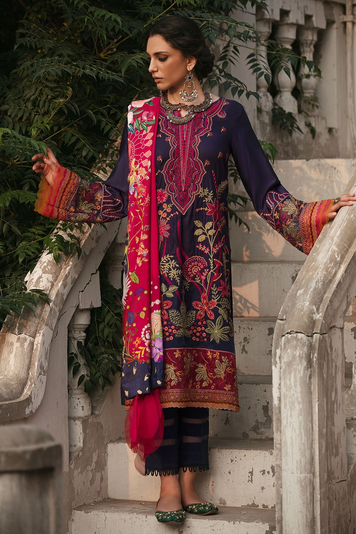 3022-SABZ-BAGH- A EMBROIDERED COTTON SATIN UNSTITCHED