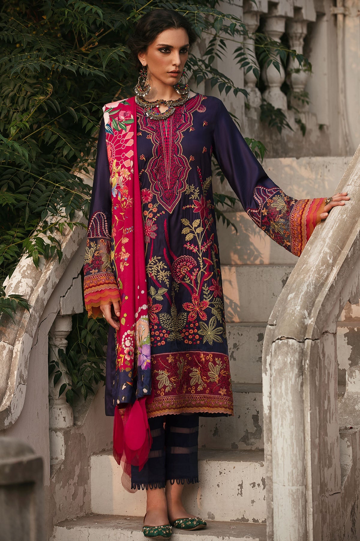 3022-SABZ-BAGH- A EMBROIDERED COTTON SATIN UNSTITCHED