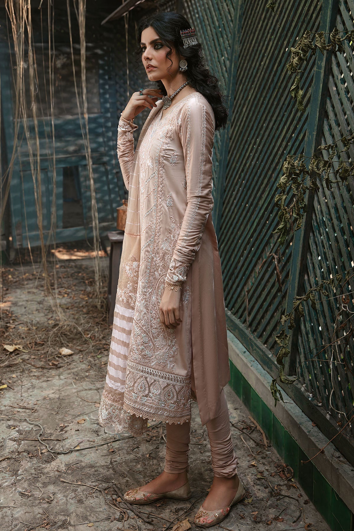 3024-ZAHRI- A EMBROIDERED COTTON SATIN UNSTITCHED