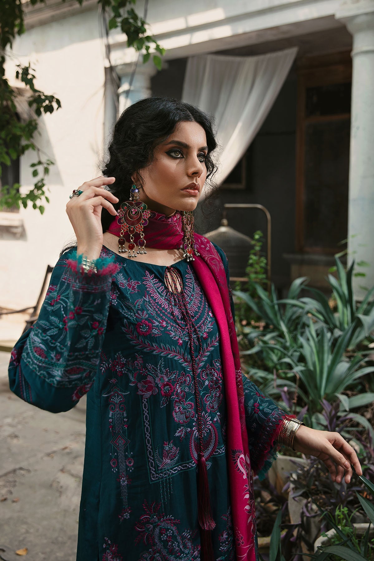 3025-MAHGOL- A EMBROIDERED COTTON SATIN UNSTITCHED