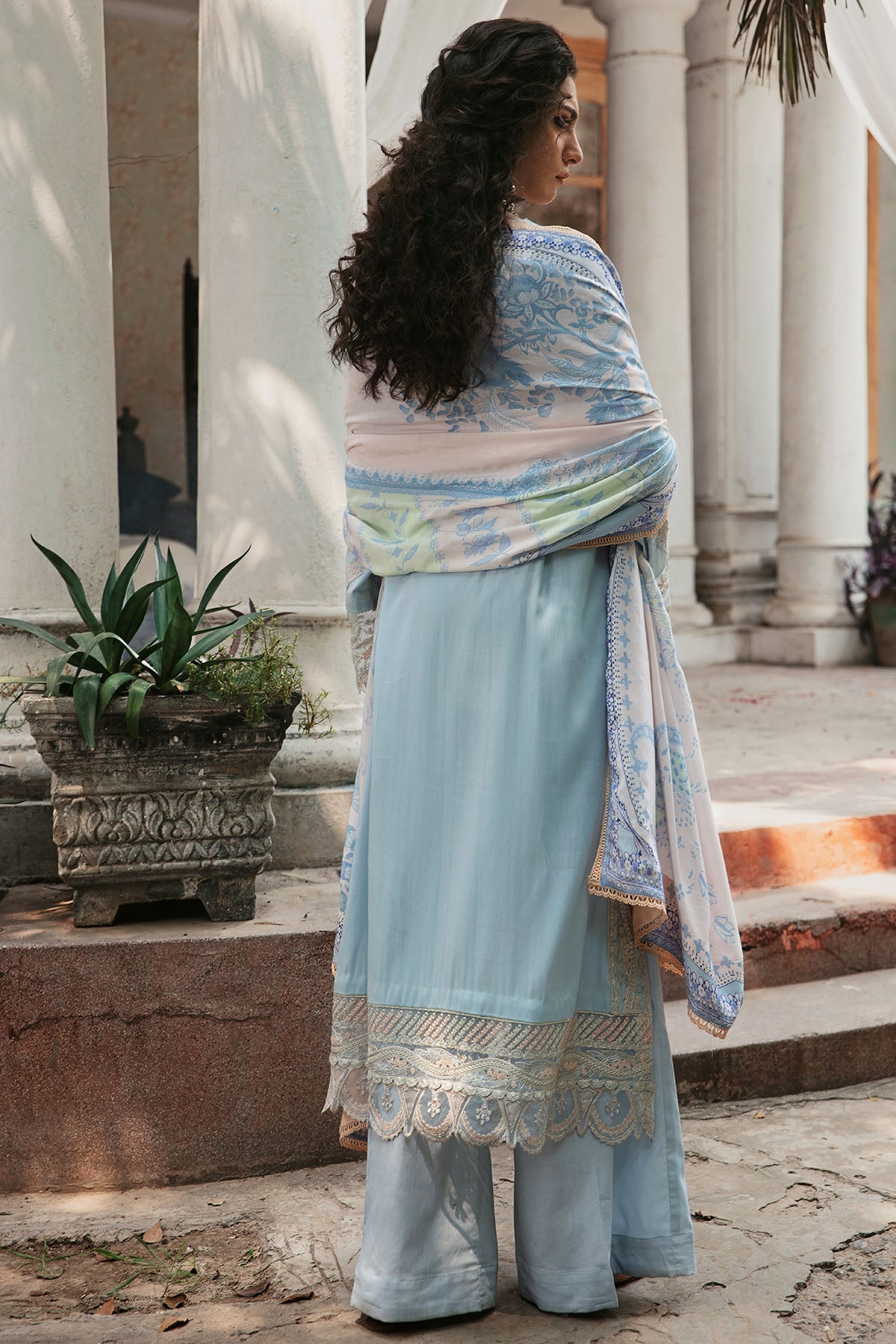 3025-MAHGOL- B EMBROIDERED COTTON SATIN UNSTITCHED