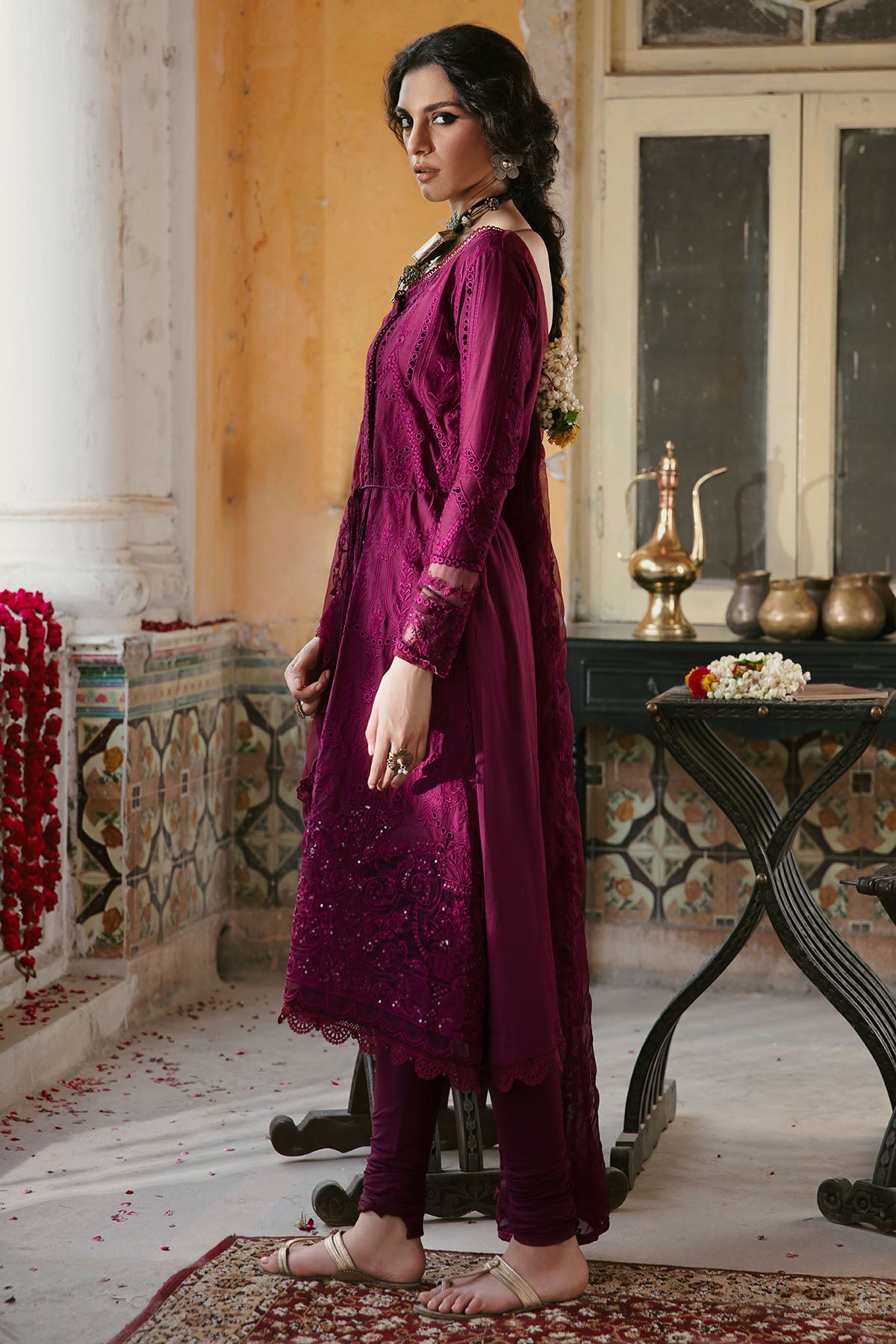 3027-MAHROZ- A EMBROIDERED COTTON SATIN UNSTITCHED