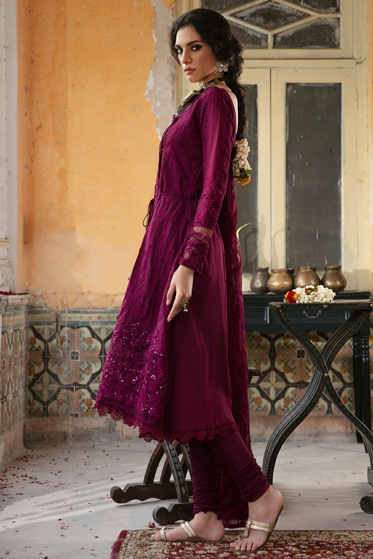 3027-MAHROZ- A EMBROIDERED COTTON SATIN UNSTITCHED