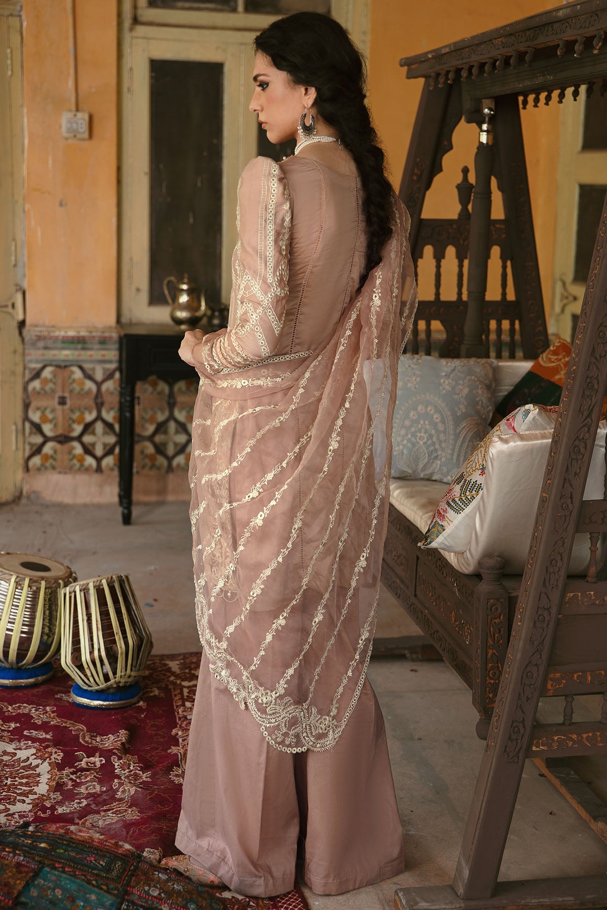 3027-MAHROZ- B EMBROIDERED COTTON SATIN UNSTITCHED