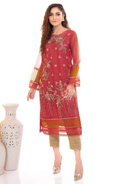 3034-TARA EMBROIDERED SILK NET STITCHED