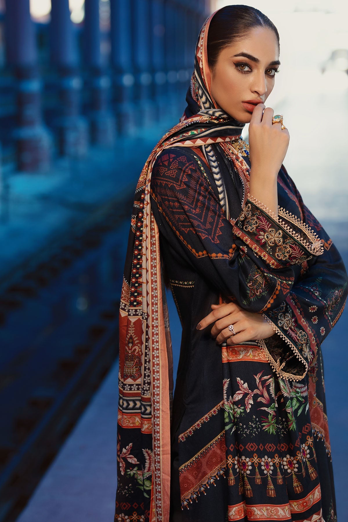 3071-RHAENIA DIGITAL PRINTED LINEN UNSTITCHED