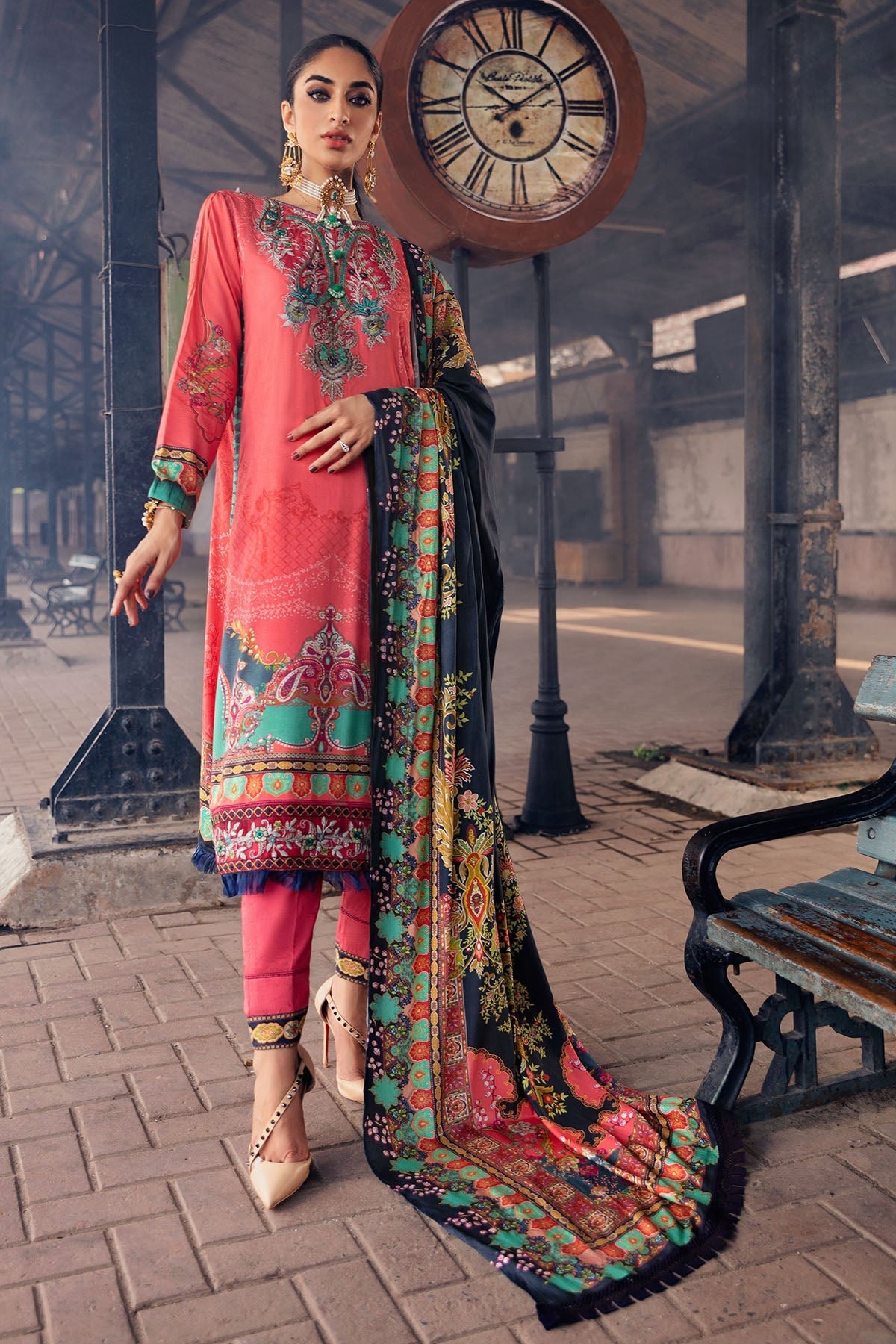 3072-SAGE DIGITAL PRINTED LINEN UNSTITCHED