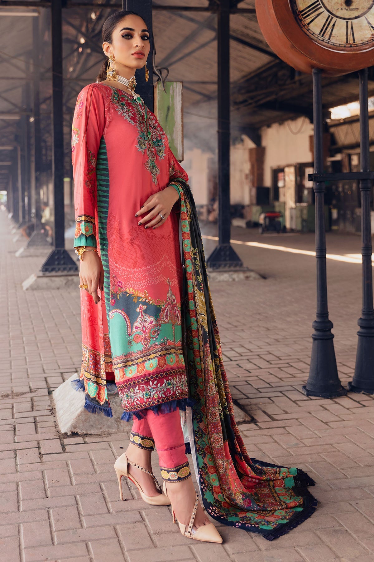 3072-SAGE DIGITAL PRINTED LINEN UNSTITCHED