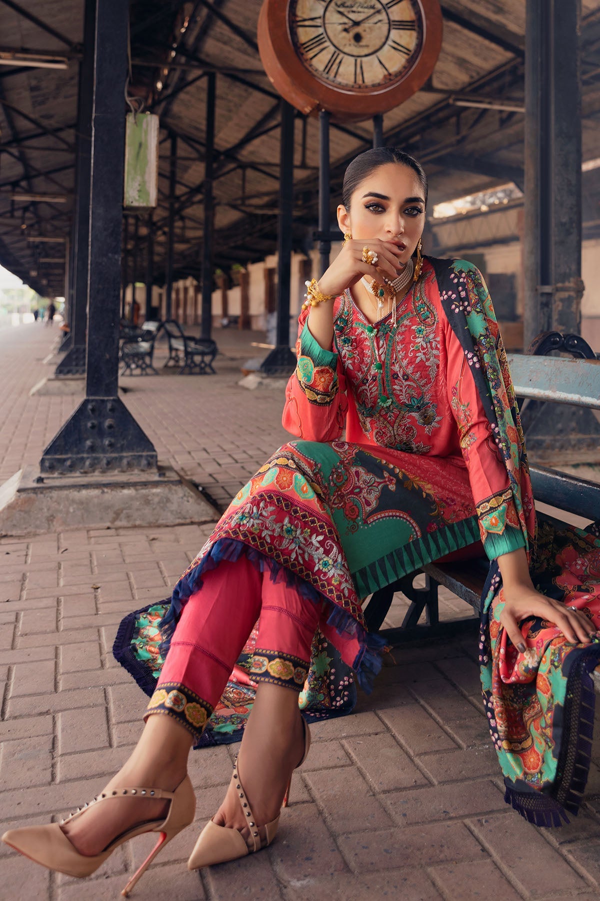3072-SAGE DIGITAL PRINTED LINEN UNSTITCHED