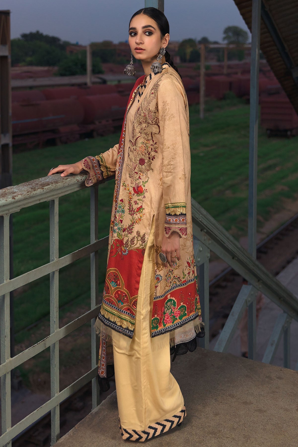 3075-CEDAR DIGITAL PRINTED LINEN UNSTITCHED