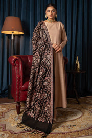 3091-SAGE EMBROIDERED BLEND WOOL SHAWL UNSTITCHED