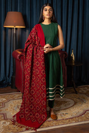 3092-ADEENA EMBROIDERED BLEND WOOL SHAWL UNSTITCHED