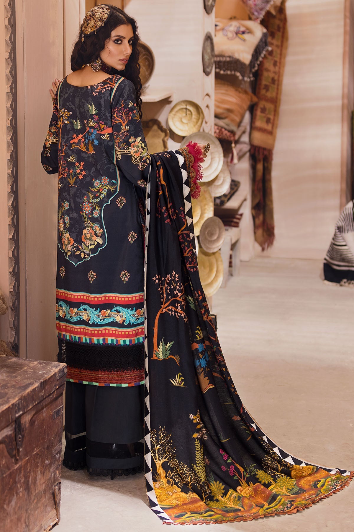 3099-NURAY DIGITAL PRINTED EMBROIDERED LINEN UNSTITCHED