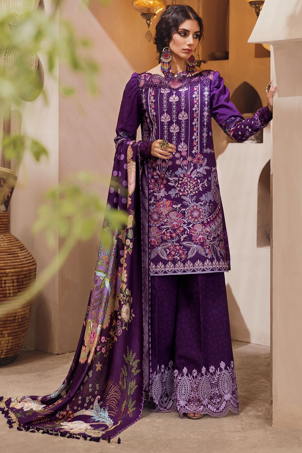 3102-GULYA DIGITAL PRINTED EMBROIDERED LINEN UNSTITCHED