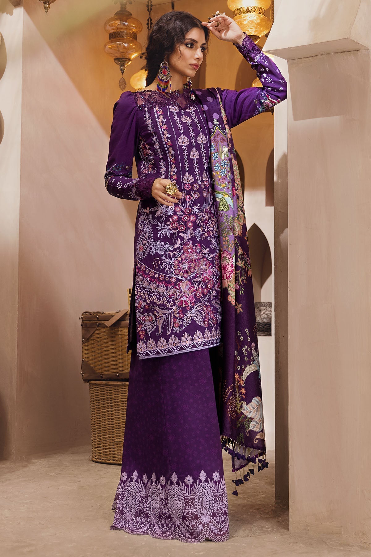 3102-GULYA DIGITAL PRINTED EMBROIDERED LINEN UNSTITCHED