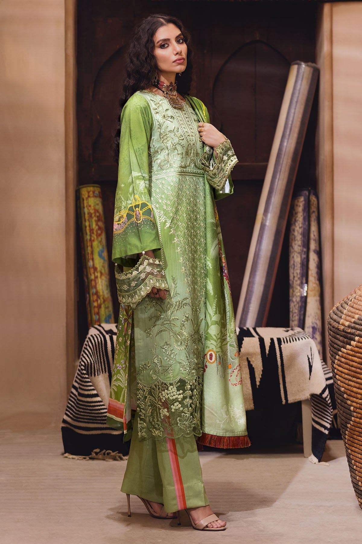 3103-ESIN DIGITAL PRINTED EMBROIDERED LINEN UNSTITCHED