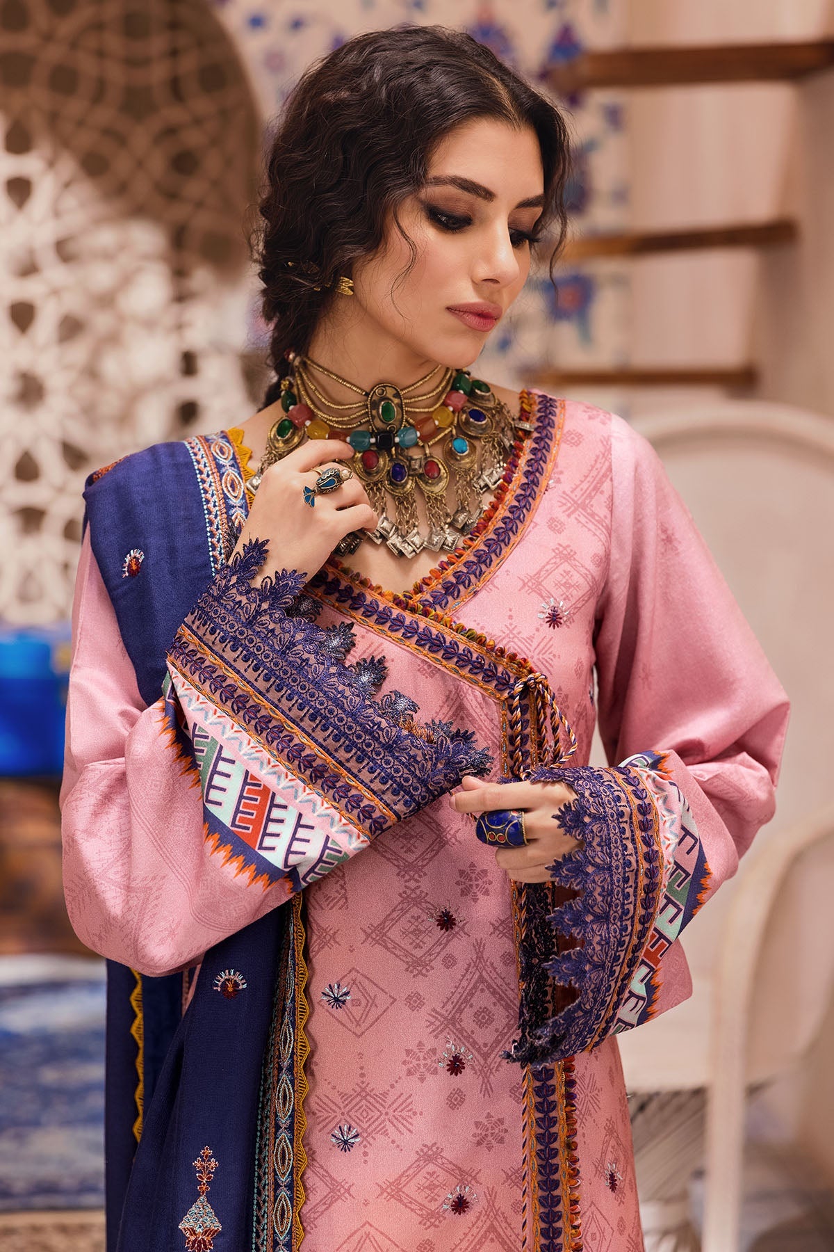 3108-DERYA DIGITAL PRINTED EMBROIDERED LINEN UNSTITCHED