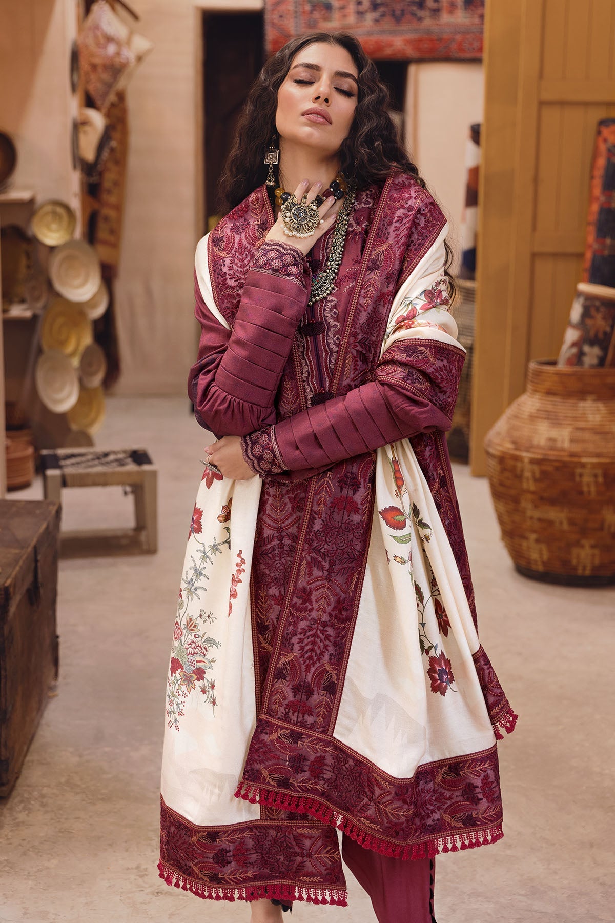 3109-FERAY DIGITAL PRINTED EMBROIDERED LINEN UNSTITCHED